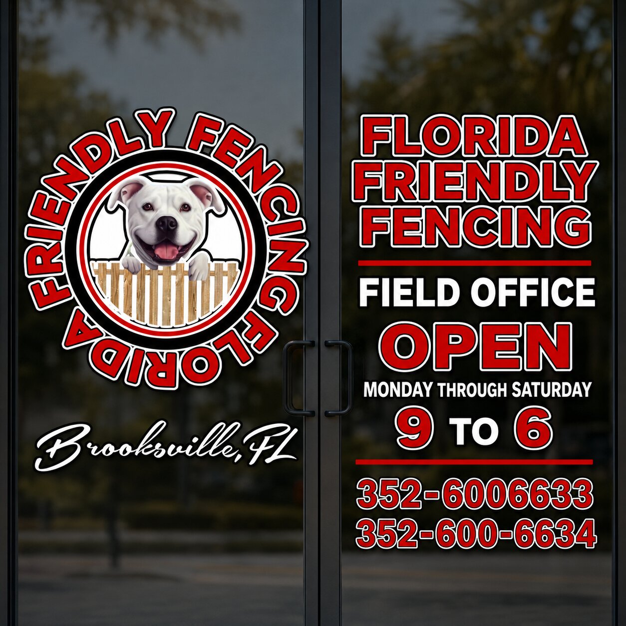 Florida Friendly Fencing field office coming soon to Brooksville, FL — Monday through Saturday 9 to 6