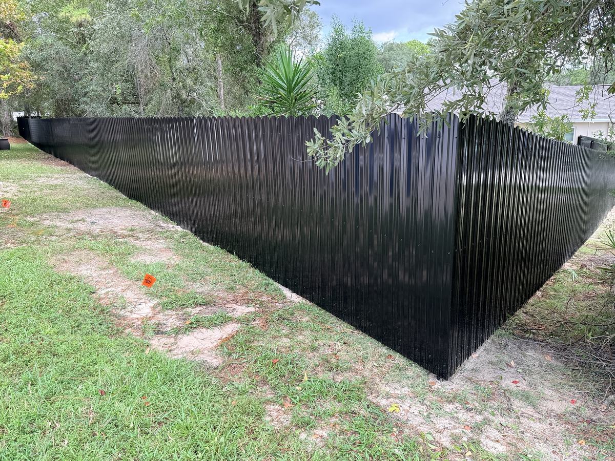 Black Dura Fence metal privacy fence in Weeki Wachee, FL